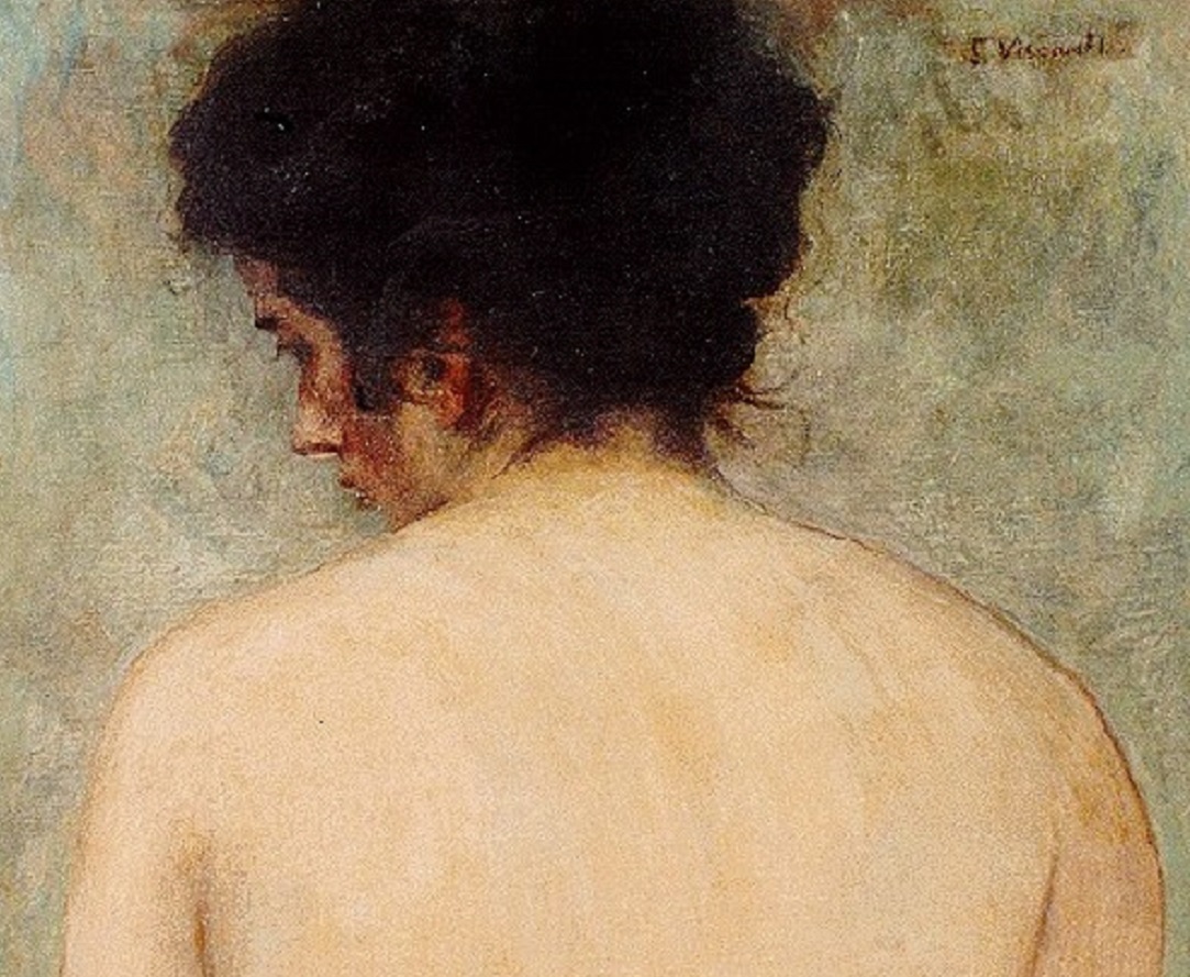 A painting of a woman with her back turned - circa 1890-1899