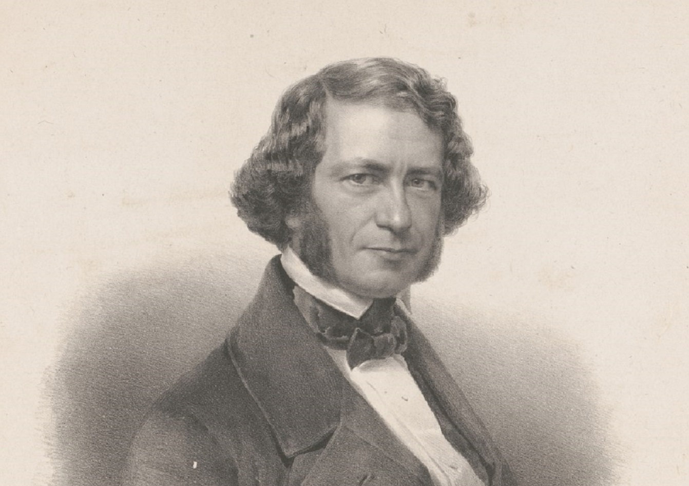 Print of Henri Herz, half-length portrait - 1849