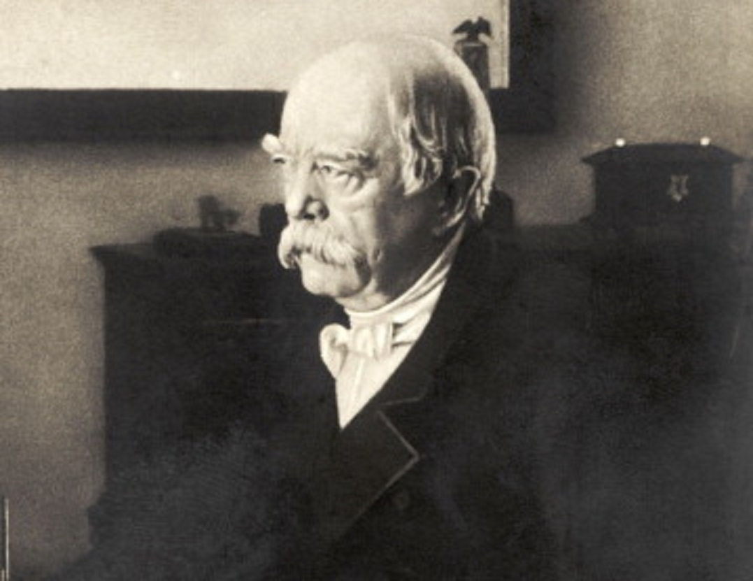 B&W photo of Otto Von Bismarck At His Desk - 1899