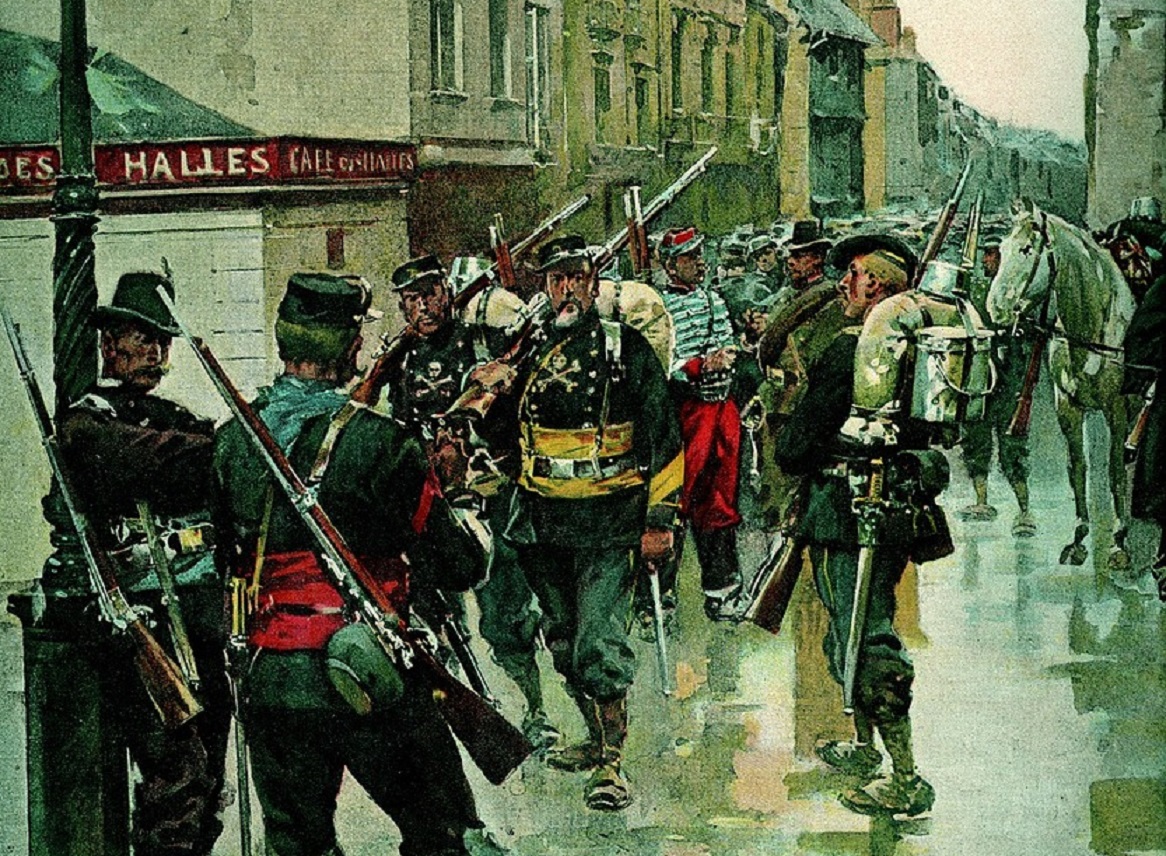 Painting of Franco-prussian war tours army - 1870