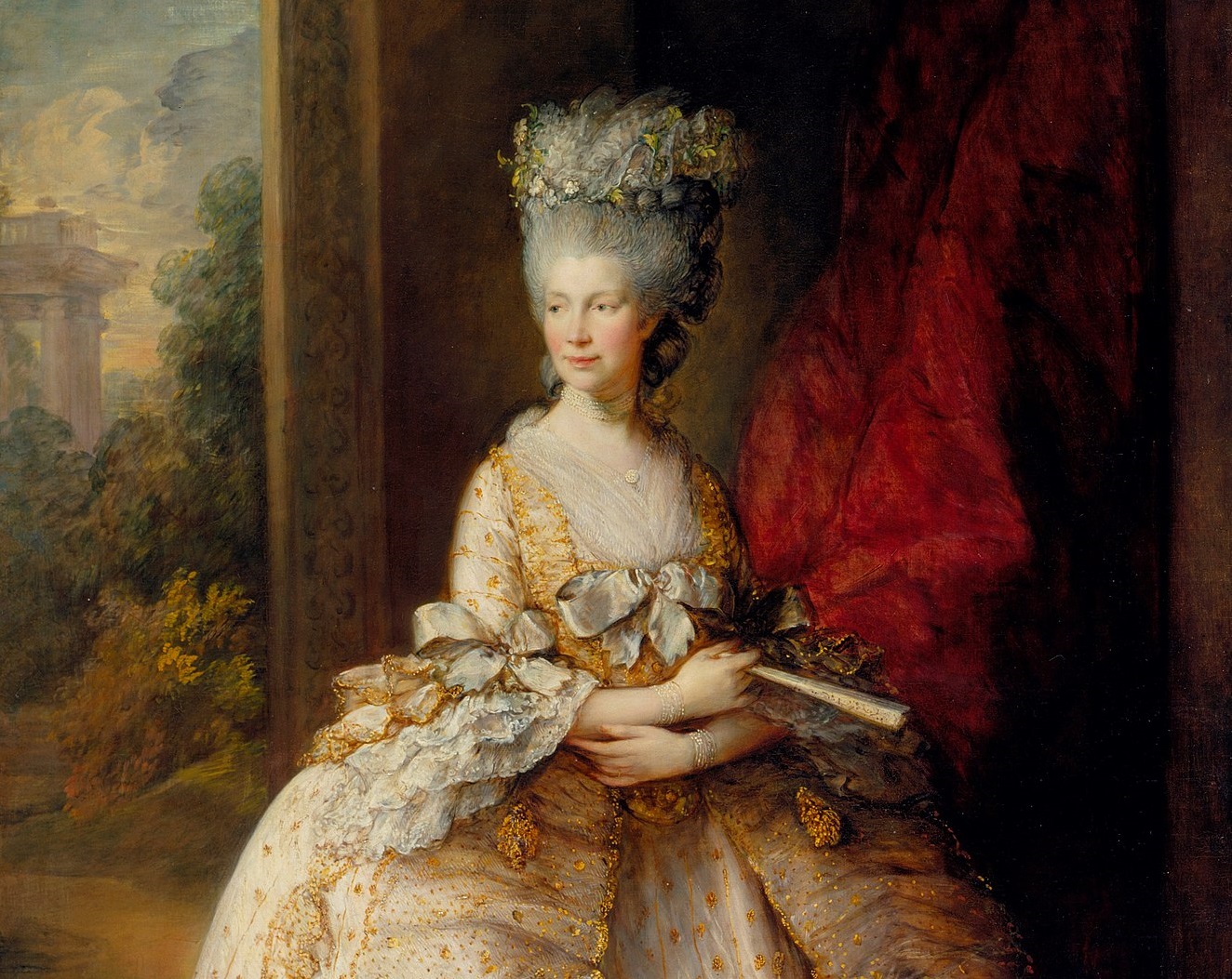 Portrait of Queen Charlotte wearing golden dress - 1781