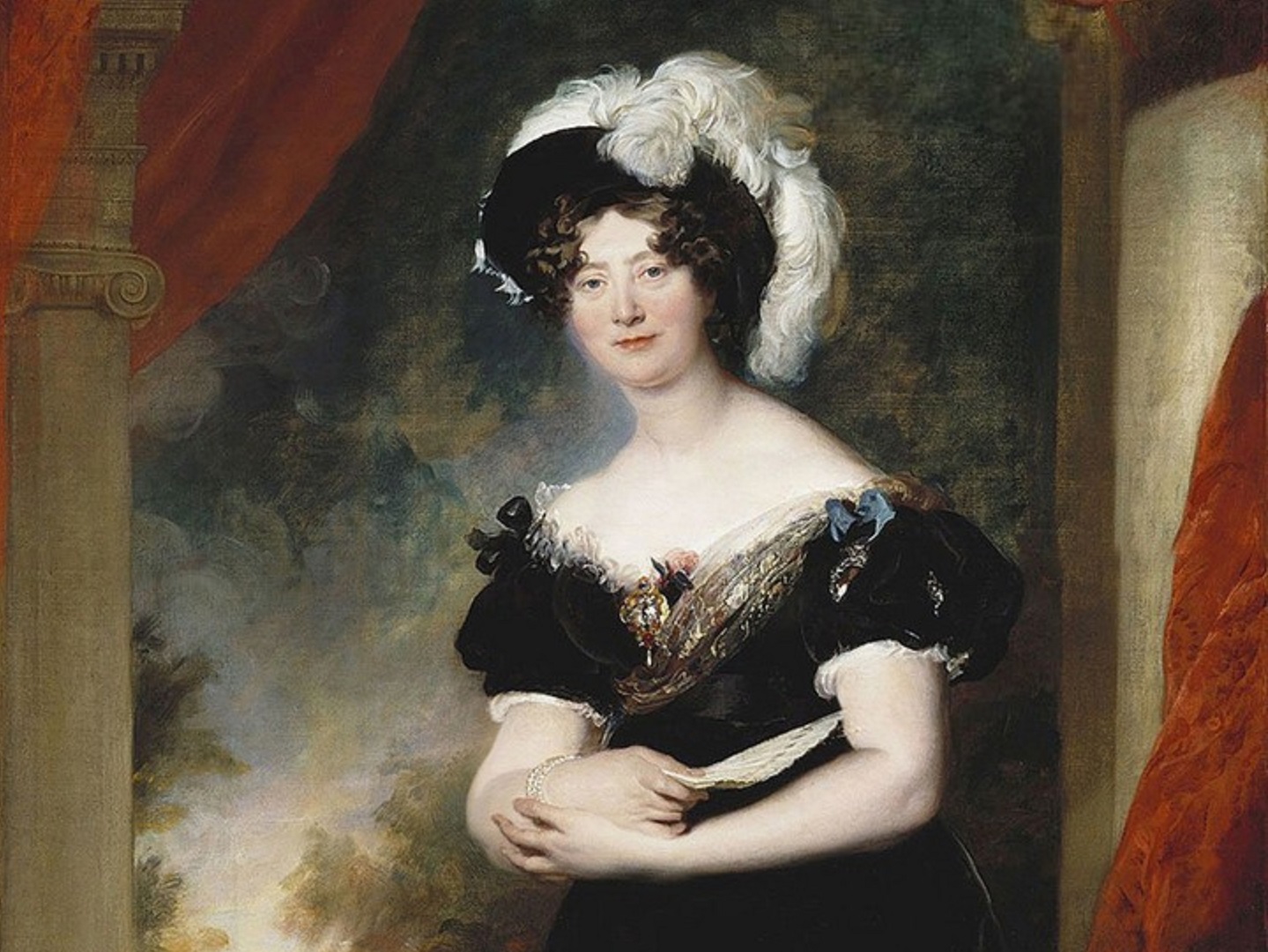 Portrait painting of Mary of Great Britain, wearing black dress - 1824