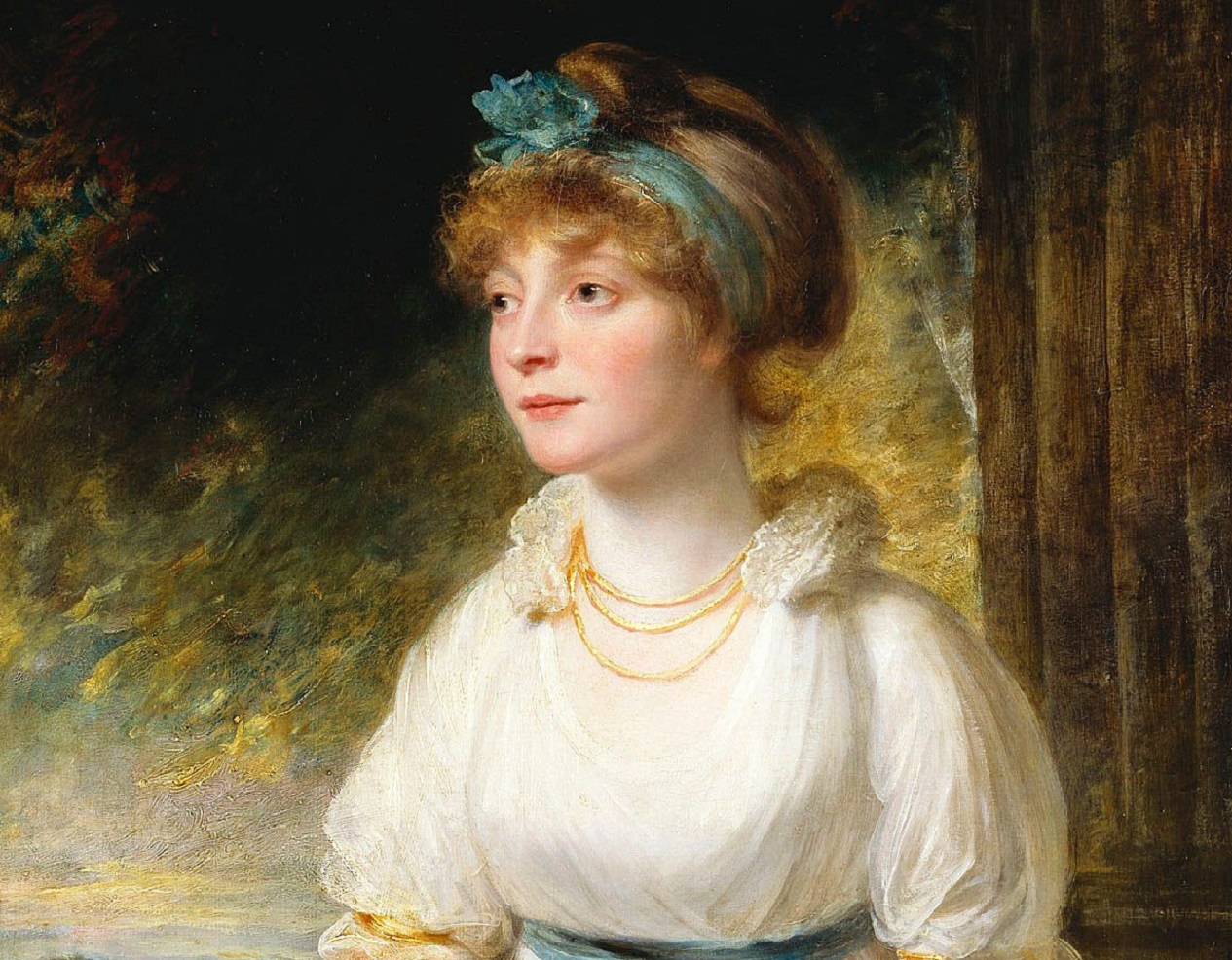 Painting of Princess Sophia of the United Kingdom wearing white dress - 1797