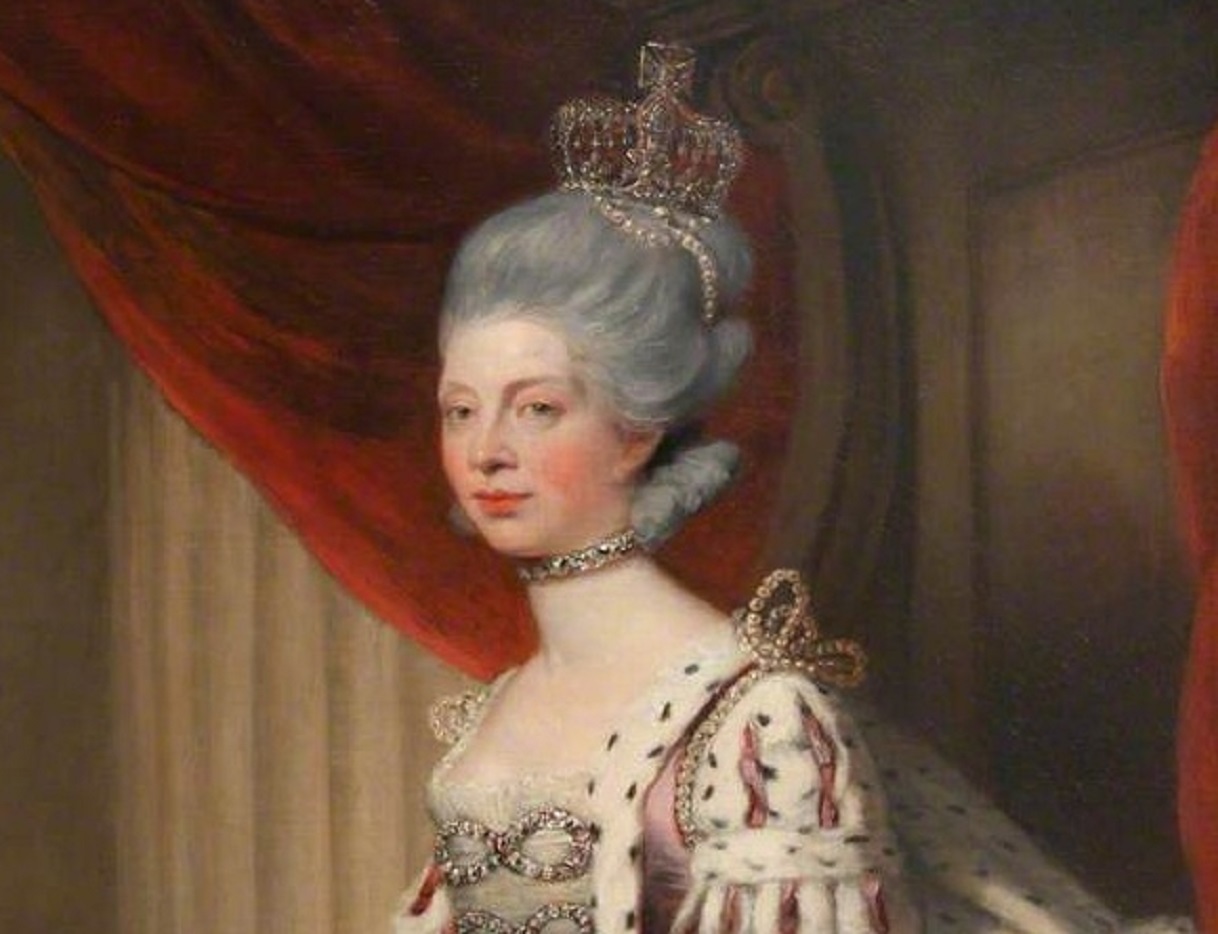 Painting portrait of Queen Charlotte turned to left, wearing dress - 1779