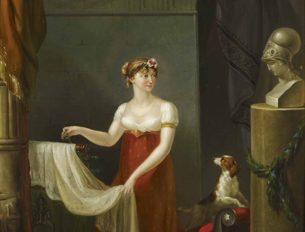 Portrait of Princess Sophia wearing red and white dress - 1807