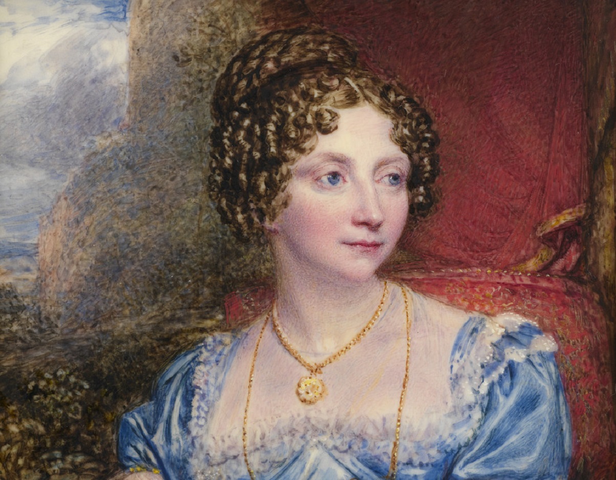 Princess Sophia, daughter of King George III wearing blue dress - 1821