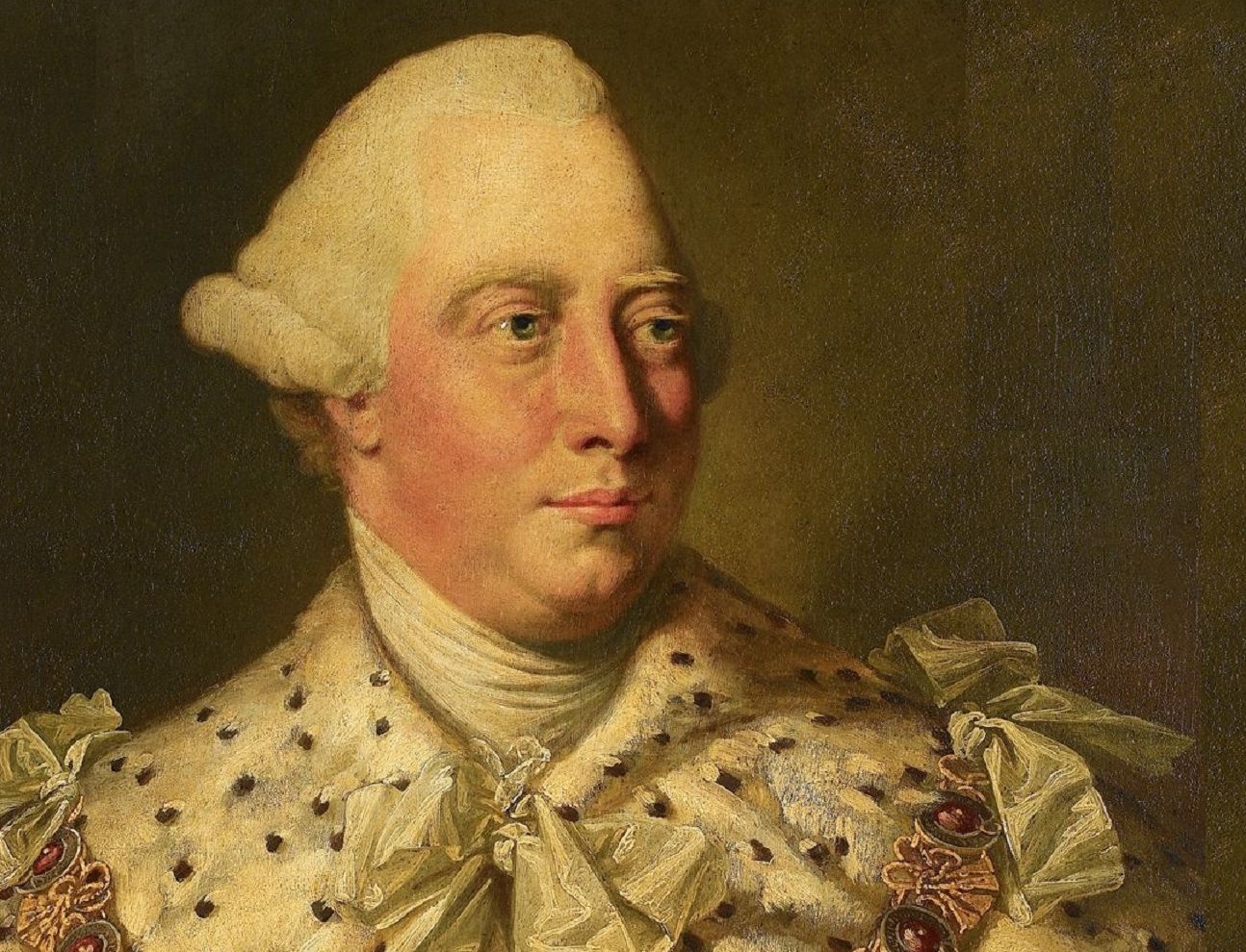 Portrait painting of George III of the United Kingdom looking at side - 1771