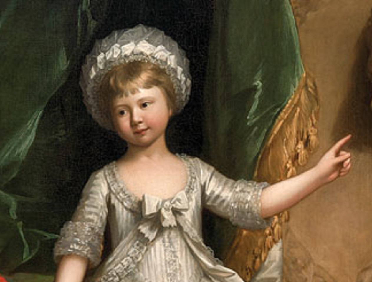 Painting portrait of Princess Sophia wearing grey dress  -  1779
