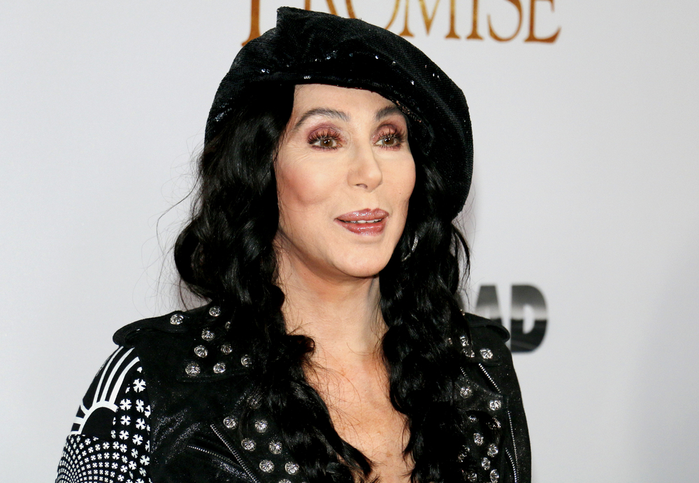 Cher at the Los Angeles premiere of 'The Promise in black jacket