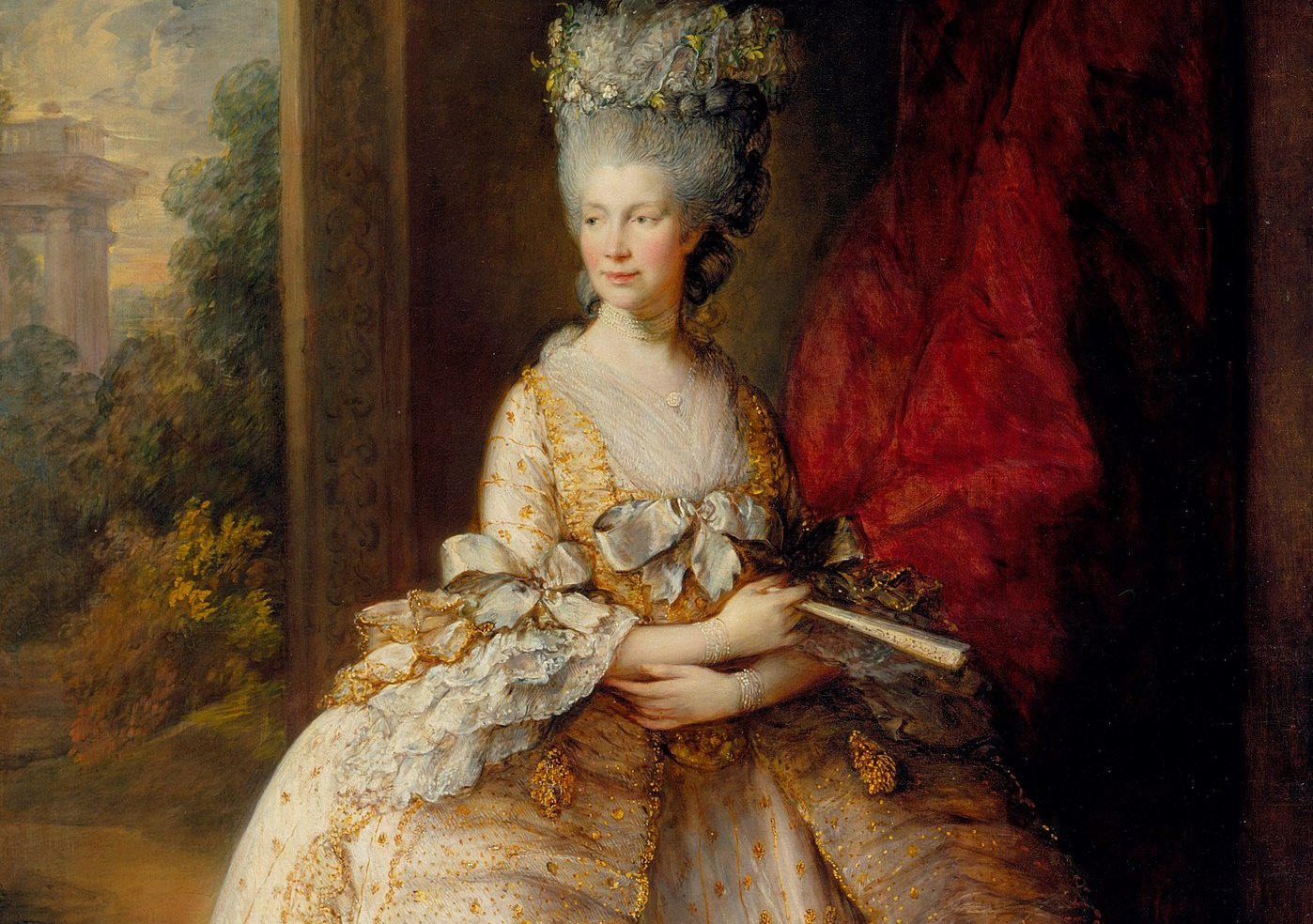 Portrait of Charlotte of Mecklenburg-Strelitz in yellow golden dress