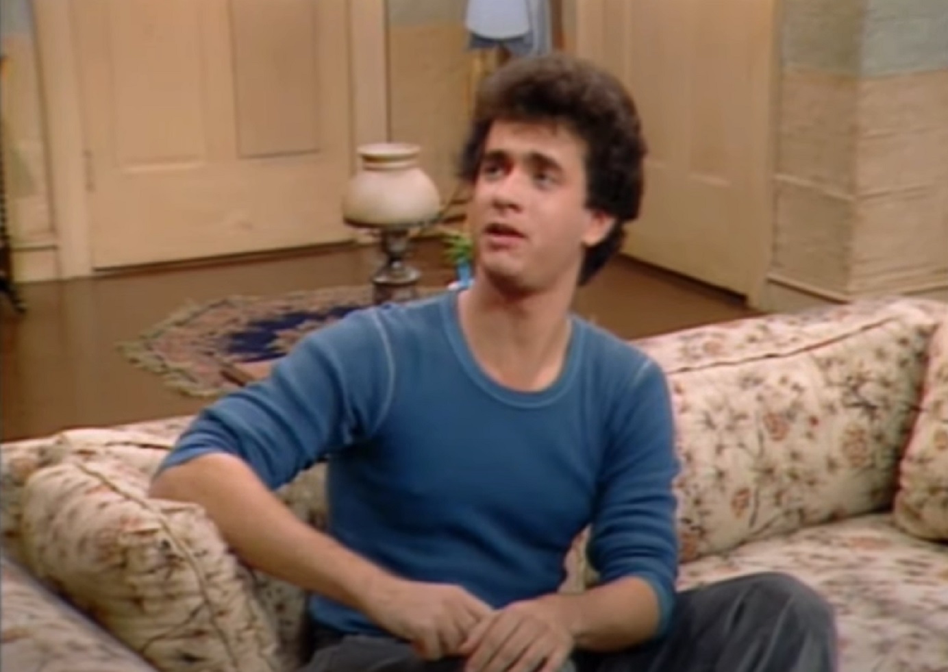 A visually captivating still taken from a pivotal moment in the television series Bosom Buddies (1980-1982)