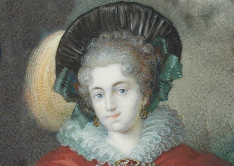 Frederica of Mecklenburg-Strelitz in red dress