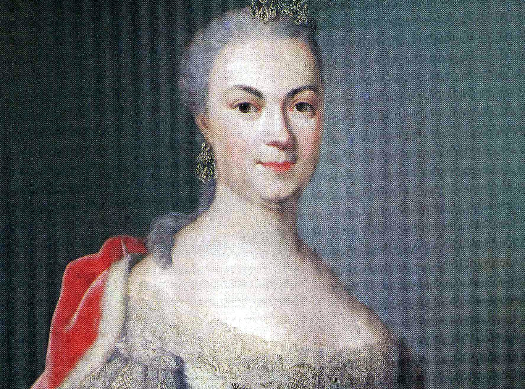 Portrait of Countess Maria Louise Albertine of Leiningen-Falkenburg-Dagsburg in blue dress