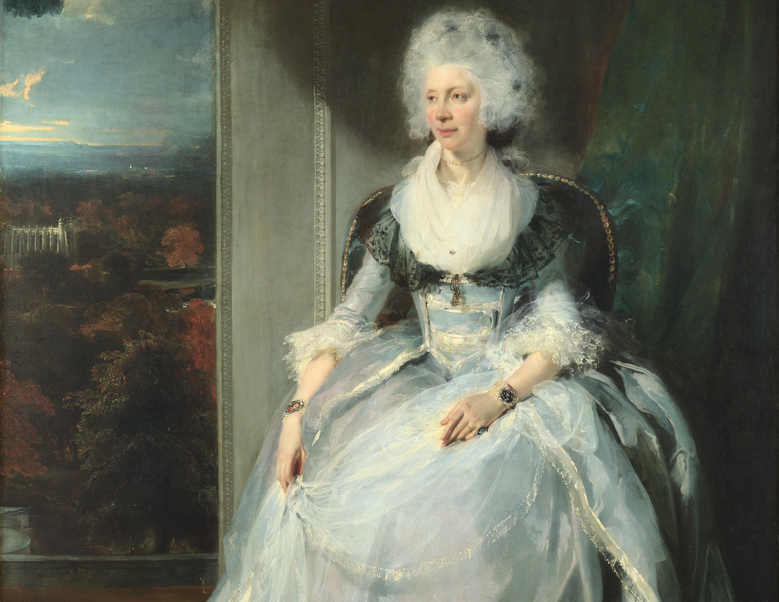 Portrait of Charlotte of Mecklenburg-Strelitz in blue dress