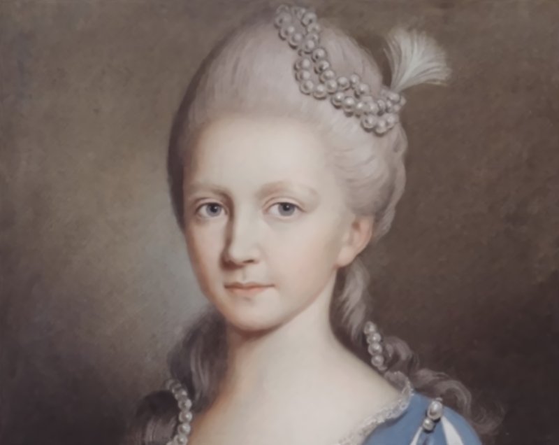 Portrait of Princess Charlotte of Hesse-Darmstadt in blue dress