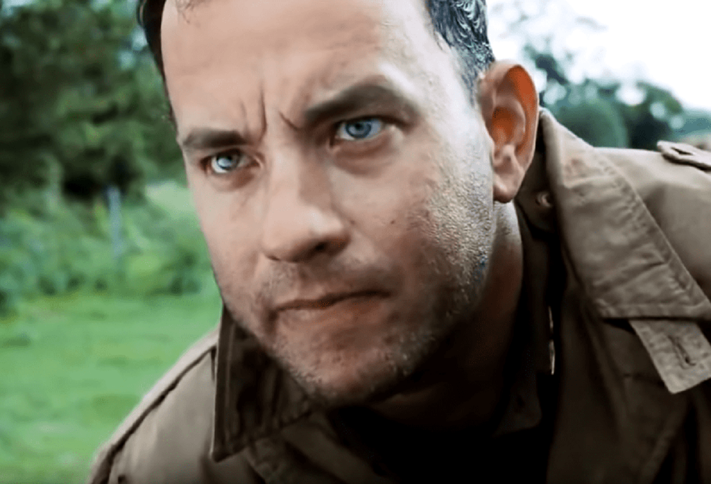 A visually captivating still taken from a pivotal moment in the film Saving Private Ryan (1998)