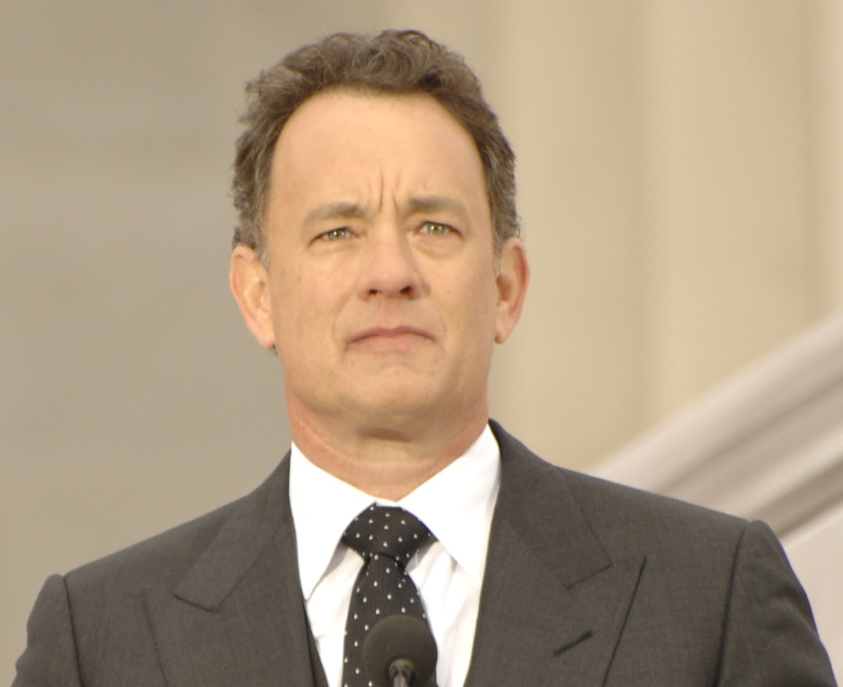 Portrait Photo of Actor Tom Hanks at the Lincoln Memorial on the National Mall in Washington, D.C.