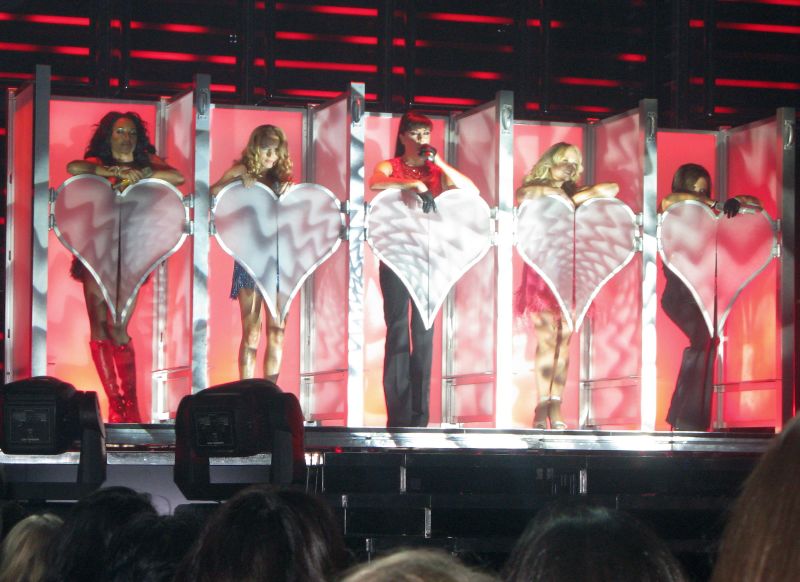 Spice Girls performing on stage