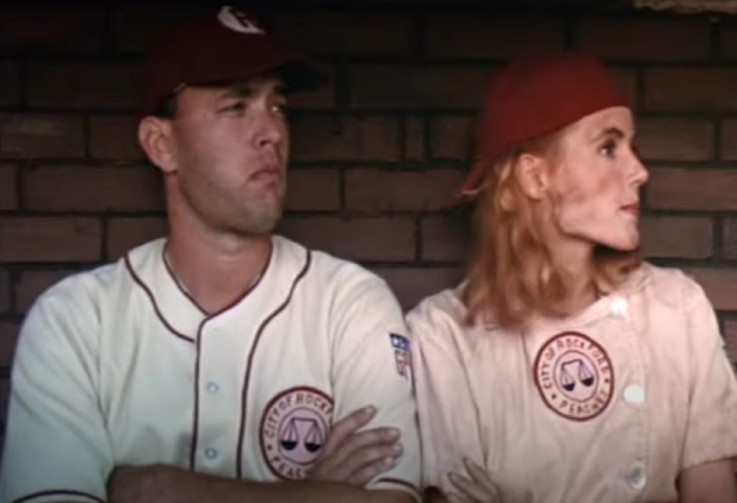 A visually captivating still taken from a pivotal moment in the film A League of Their Own (1992)