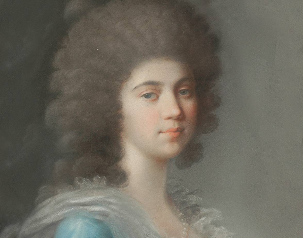 Frederica of Mecklenburg-Strelitz in blue dress