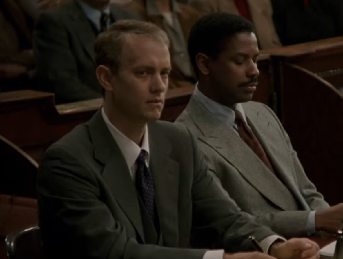 A visually captivating still taken from a pivotal moment in the film Philadelphia (1993)