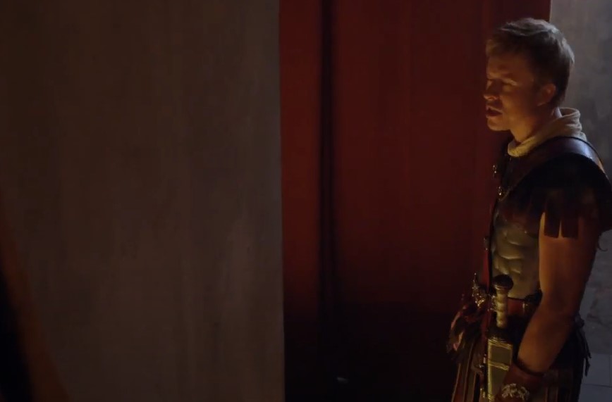 Julius Caesar, as depicted in Spartacus in roman clothes