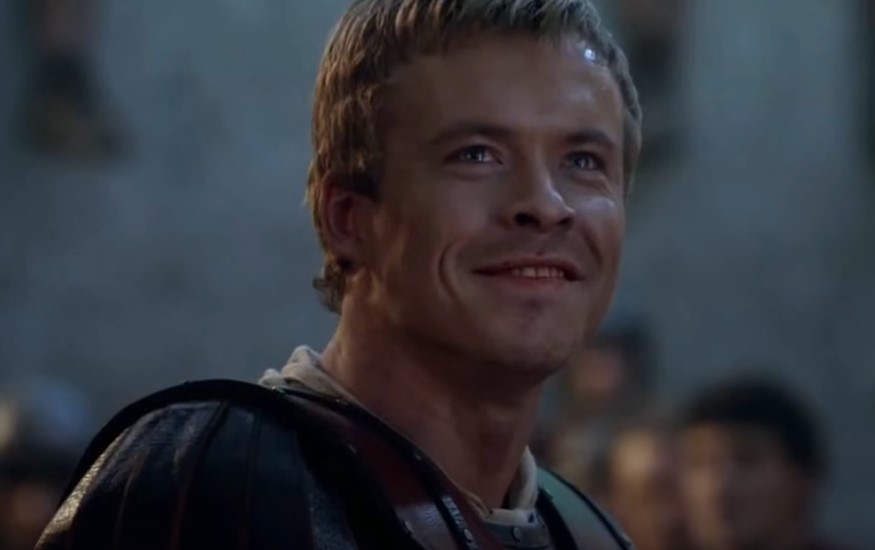 Julius Caesar, as depicted in Spartacus in roman clothes