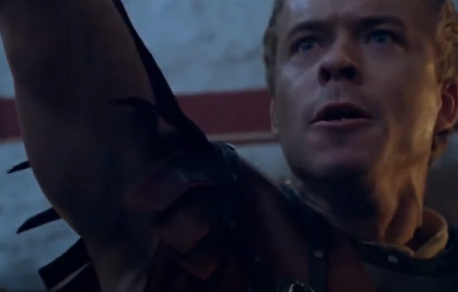 Julius Caesar, as depicted in Spartacus in roman clothes