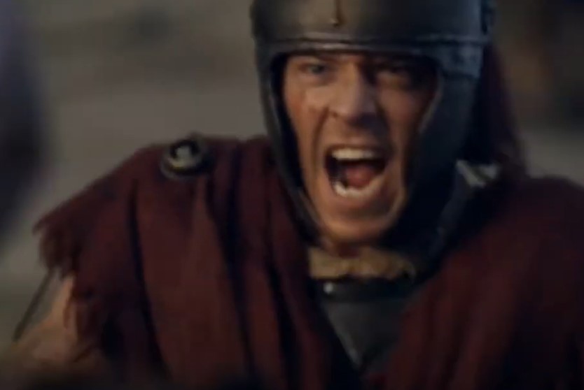 Julius Caesar, as depicted in Spartacus in roman clothes