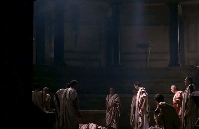 Julius Caesar, as depicted in  Rome in roman clothes