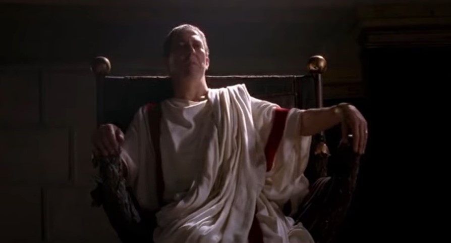 Julius Caesar, as depicted in  Rome in roman clothes