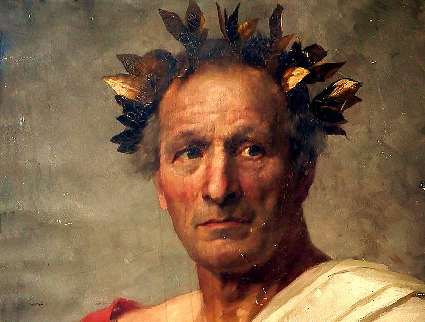 Portrait of Julius Caesar in roman clothes