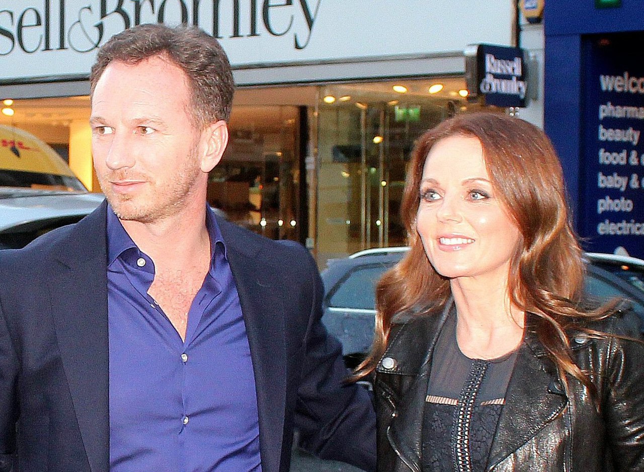 Geri Halliwell (Horner) London April 2016 and husband