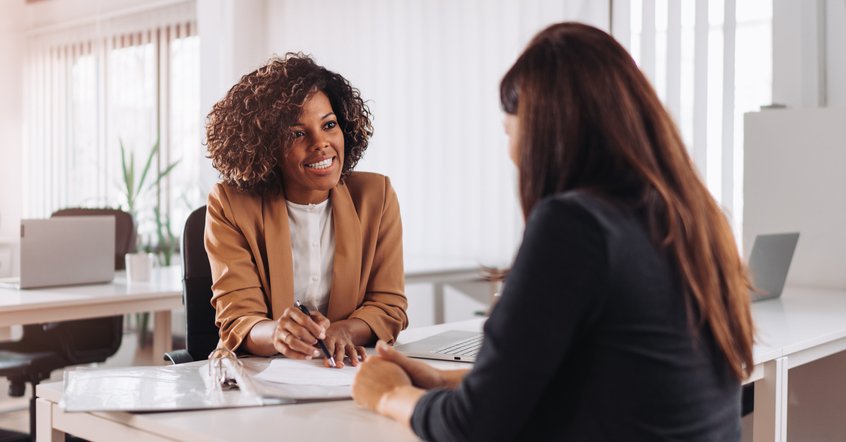 Sad woman at the bank