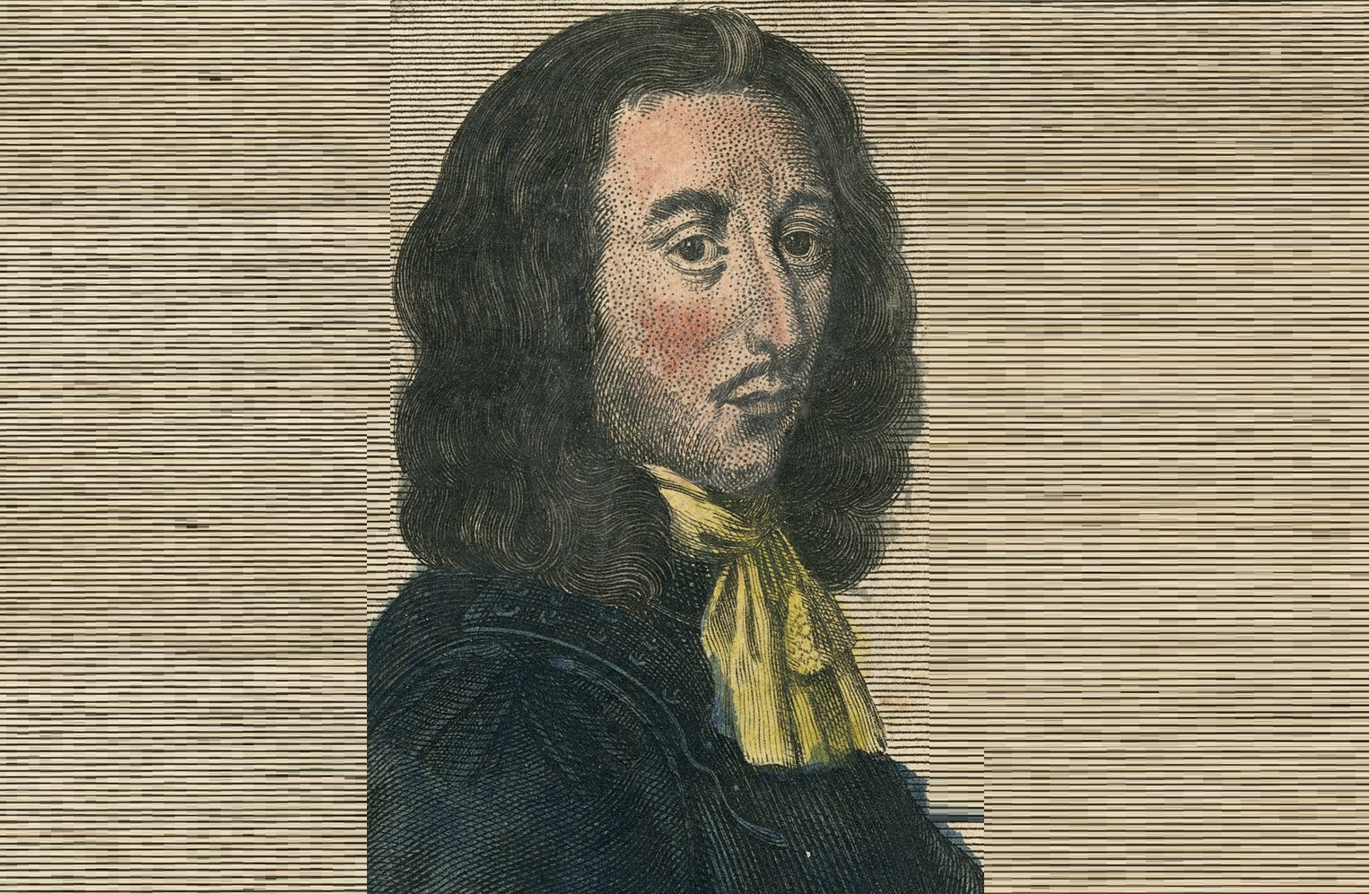 Engraving of Algernon Sidney wearing black jacket and yellow scarf , 18th century