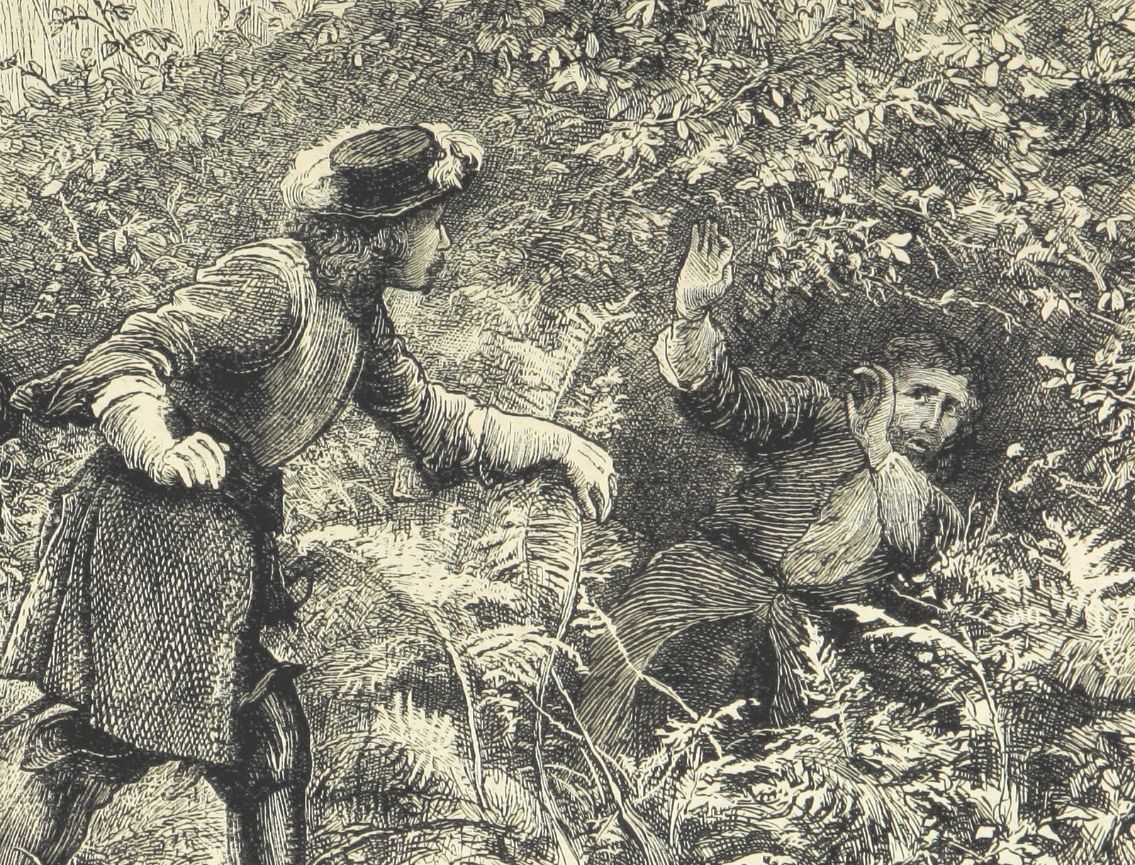 Image of man found hiding in a ditch after the failure of his murder  - 1873