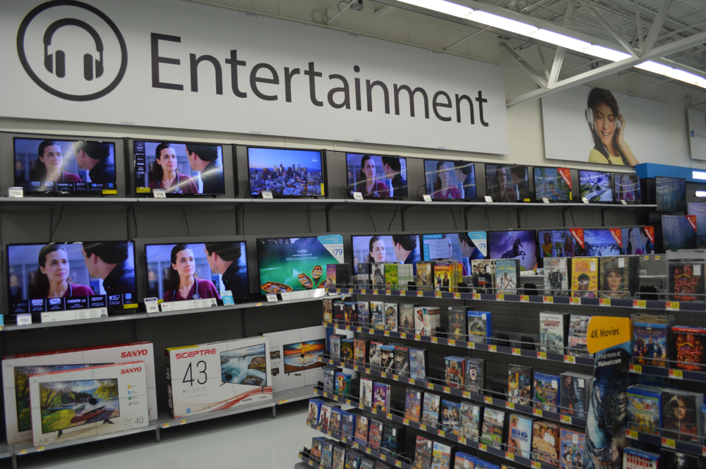 Flat Screen Televisions on display at Walmart