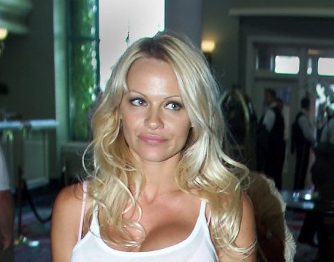 Pamela Anderson looking at side  - 2003