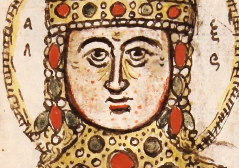 The 146th imperial portrait in Mutinensis gr. 122, depicting Alexios IV Angelos in golden clothes