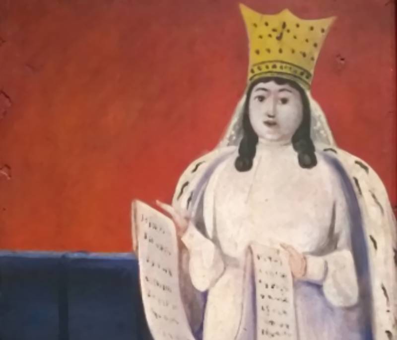 Portrait of Tamar of Georgia in white clothes