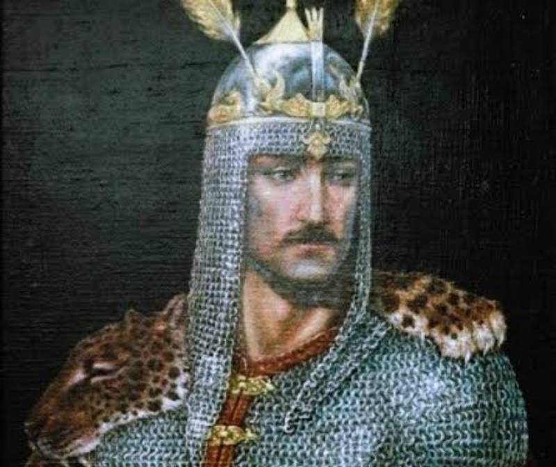 husband of Tamar the great of Georgia in military uniform looking