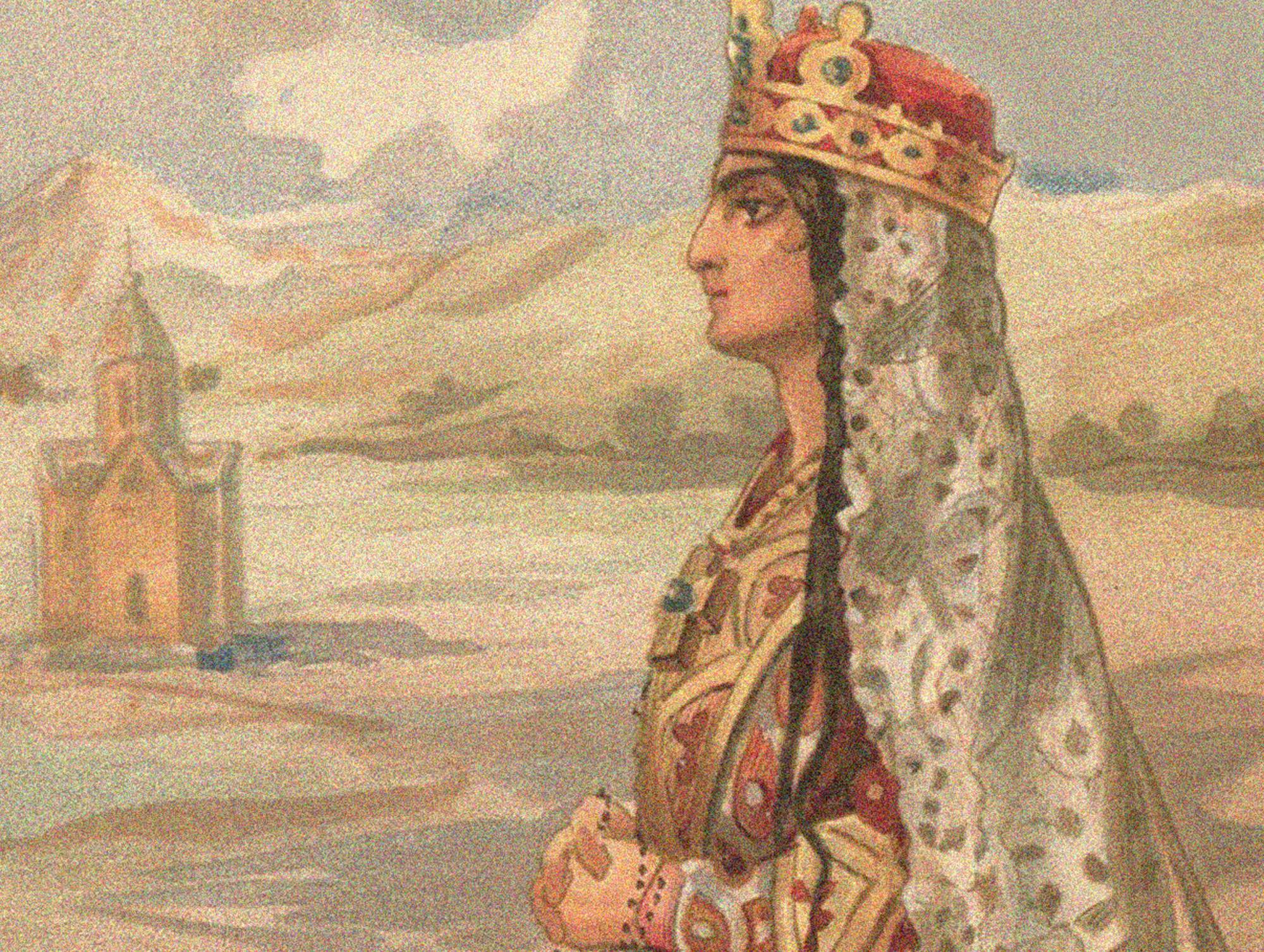 Saint Tamar of Georgia, Second Half of the 19th cen.. Artist: Anonymous  in royal clothes