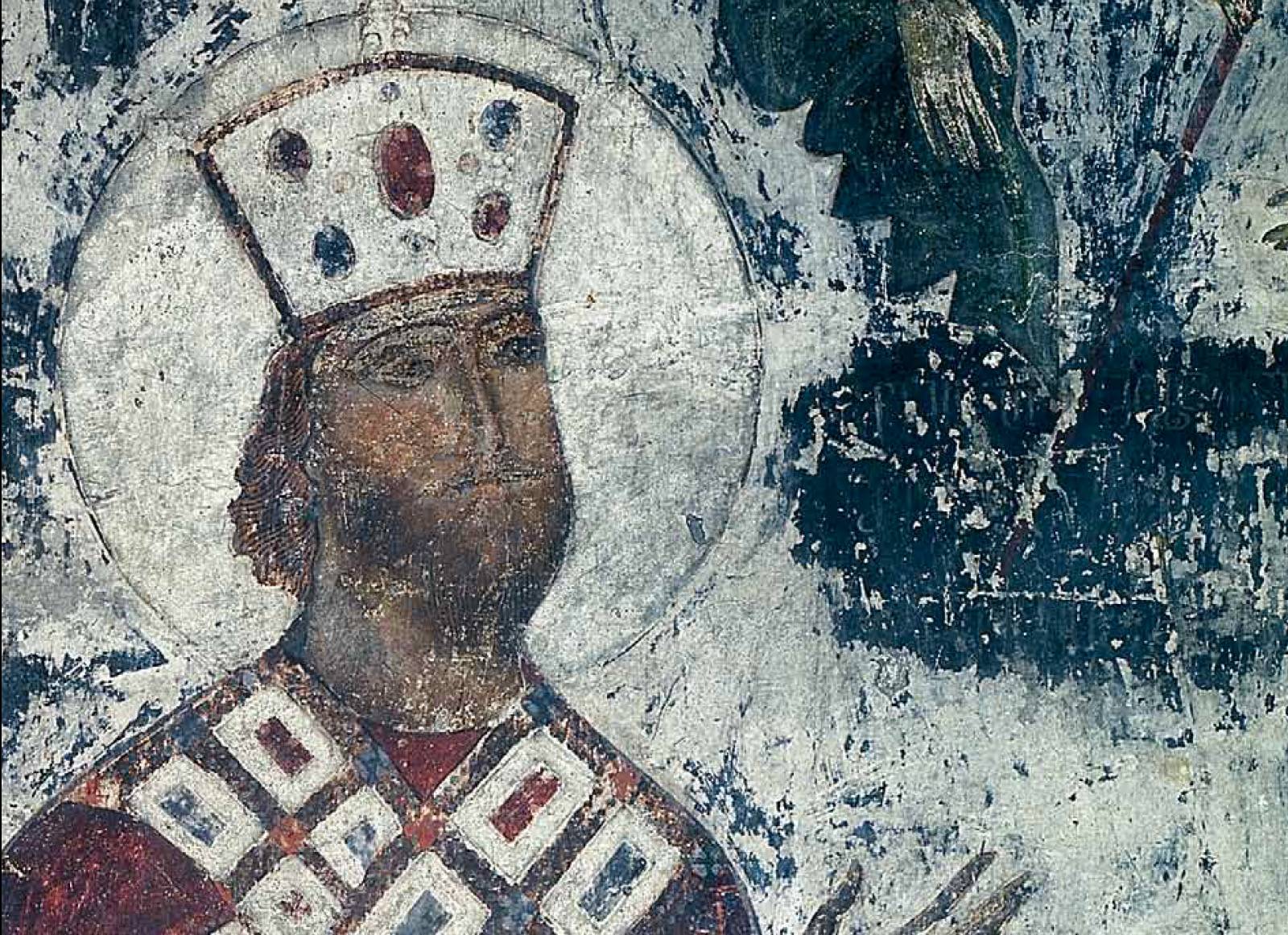 King George III of Georgia as seen on a fresco at Vardzia Monastery