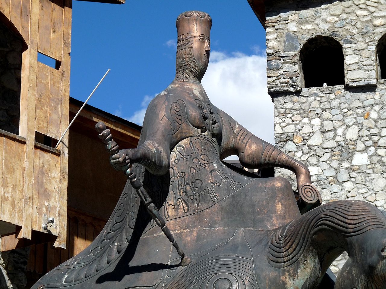 Queen Tamar statue riding a horse