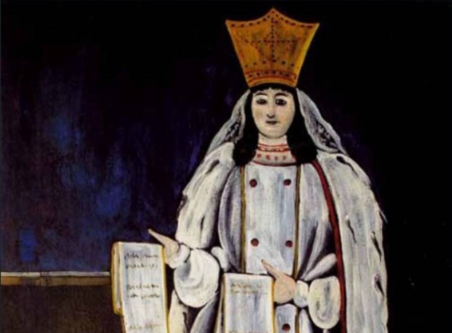 Portrait of Queen Tamar in white clothes