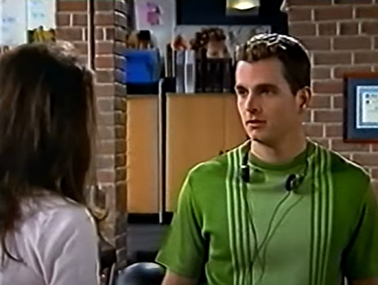 Screenshot: David Strickland is talking with girl - from  Suddenly Susan (1996-2000)