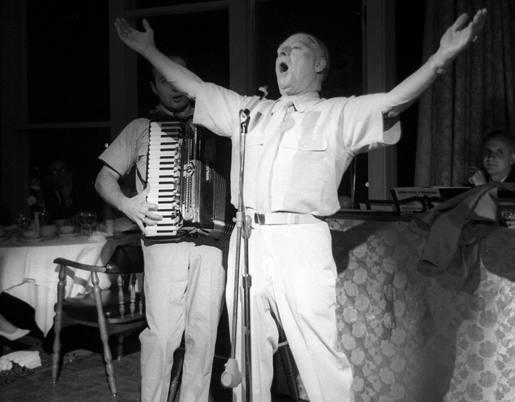 Actor and Comedian George Jessel (1898-1981) performing