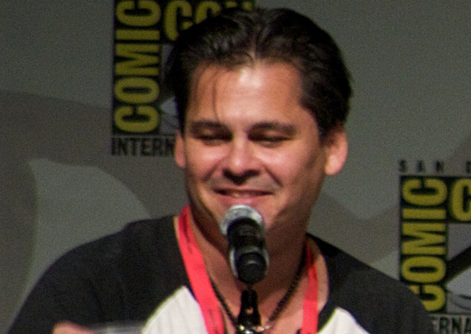 Producer Peter M. Lenkov talking on the microphone - 2010