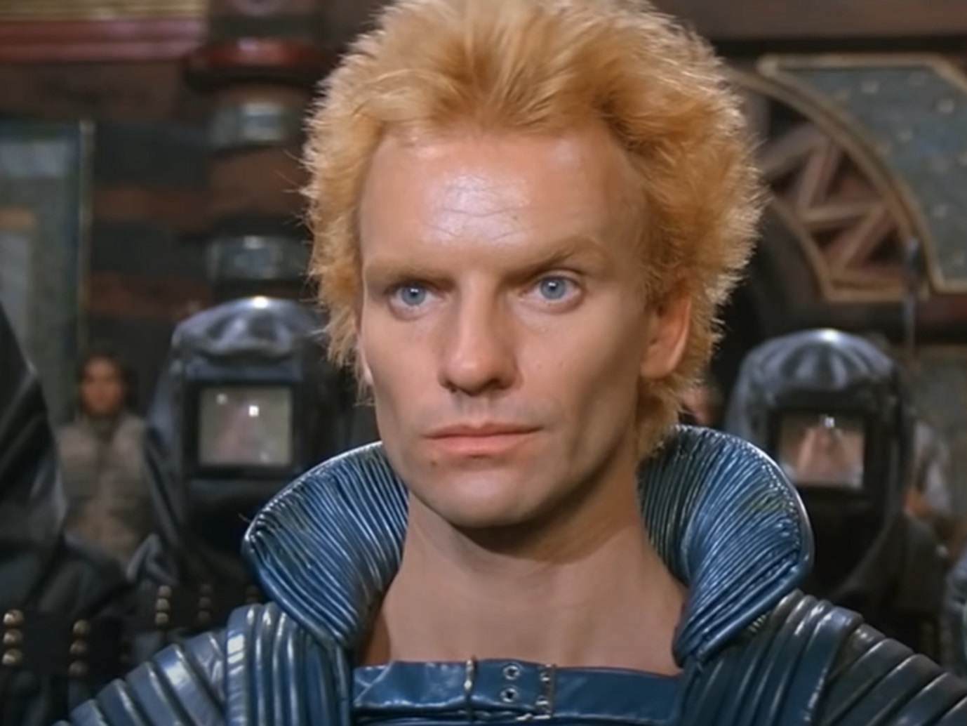 Screenshot: Sting looking serious - from Dune (1984)