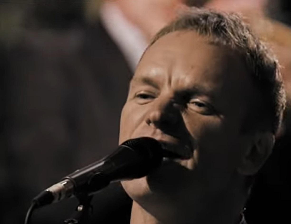 Screenshot: Sting performing on concert - from Sting-All This Time (2001)